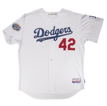 2010 Manny Ramirez Game Used & Signed Jackie Robinson Day Home Dodgers Jersey (MLB Authenticated/Team LOA) - PHOTO MATCHED